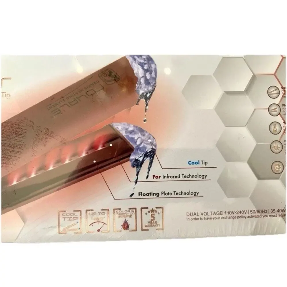 Royale Gladiator Professional Hair Straightener Cool Tip Rose Gold NIB Sealed